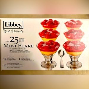 Libbey Just Desserts Mini Flare Glass Dessert Dishes, 12 glasses with spoons